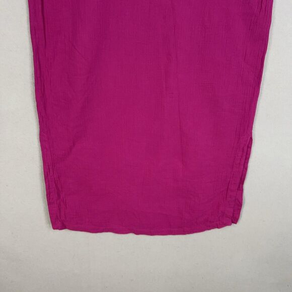 Eileen Fisher Dress Womens Small Magenta Fuchsia Pink Crinkle Gauze Coastal Luxe - Picture 10 of 14